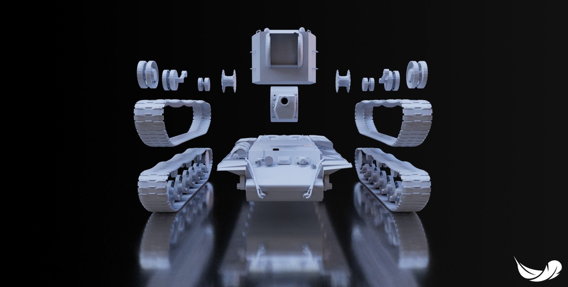 KV-2 TANK - 1-35 - 1-50 - 1-72 3D print model_1