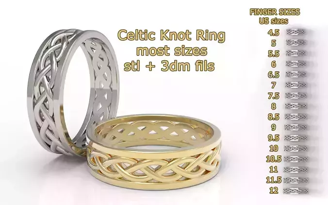 Celtic Knot Eternity Band Ring 6 mm wide 3D print model