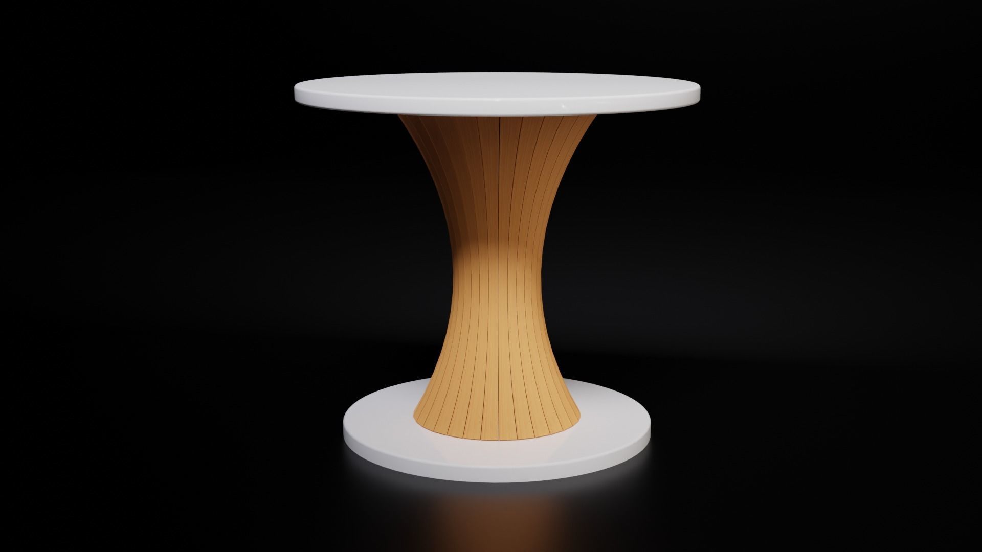 Mid-century Modern Round Table with Concave Pole Free 3D model_1