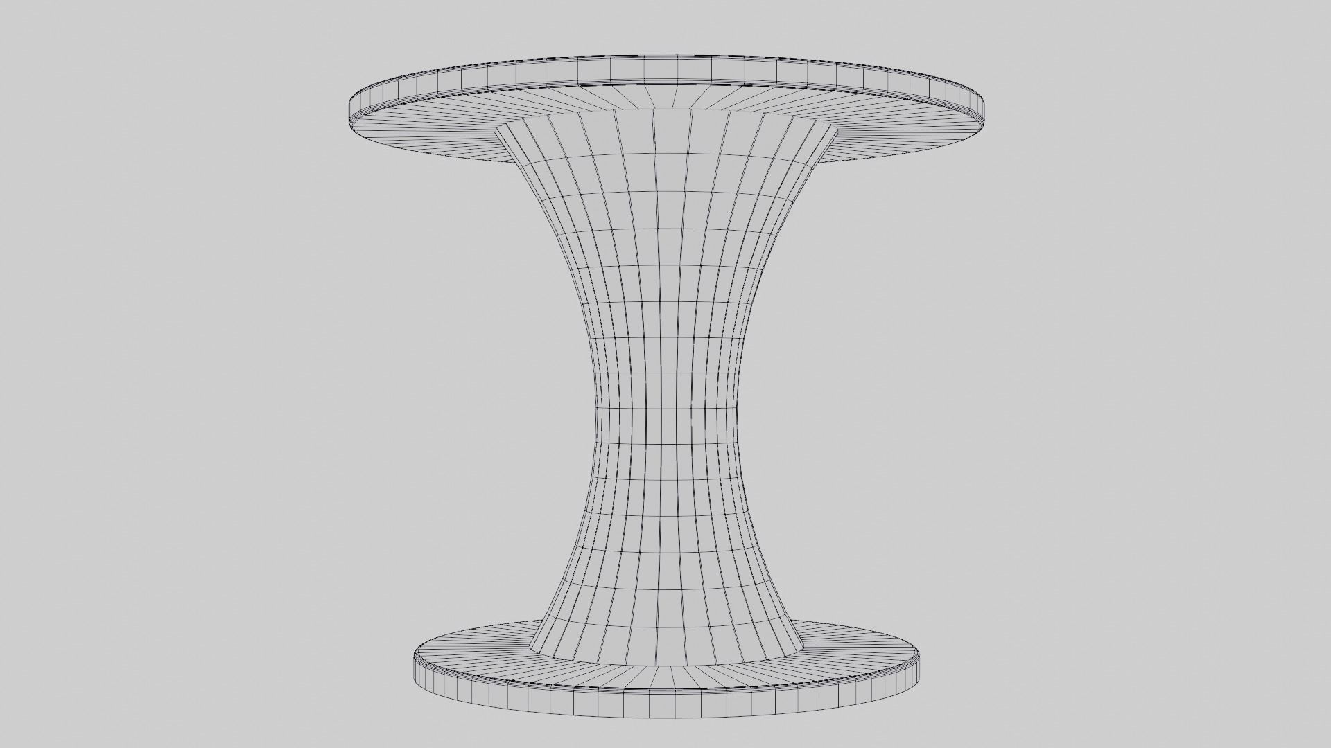 Mid-century Modern Round Table with Concave Pole Free 3D model_7