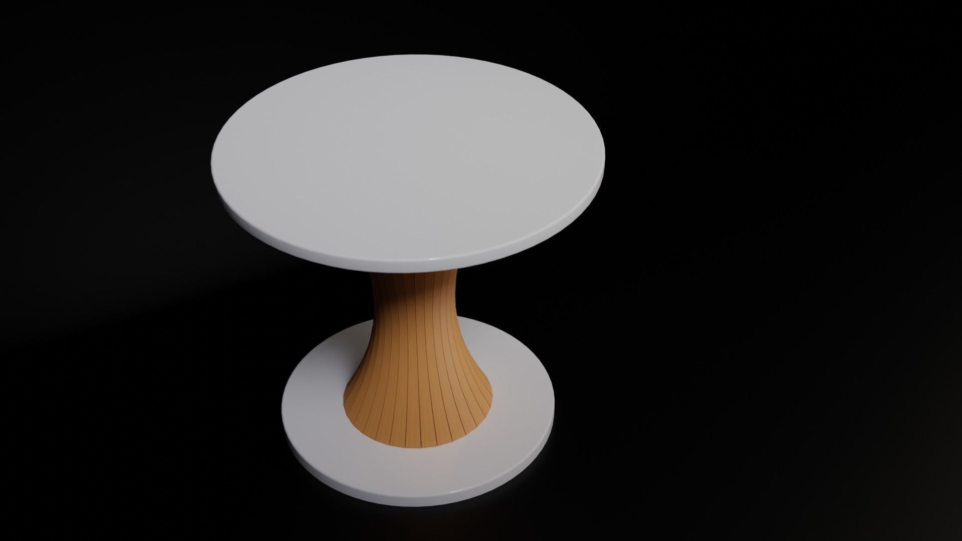Mid-century Modern Round Table with Concave Pole Free 3D model_2