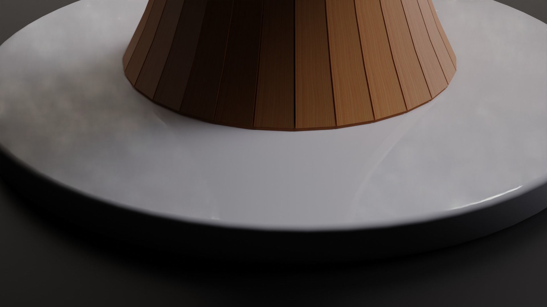 Mid-century Modern Round Table with Concave Pole Free 3D model_3