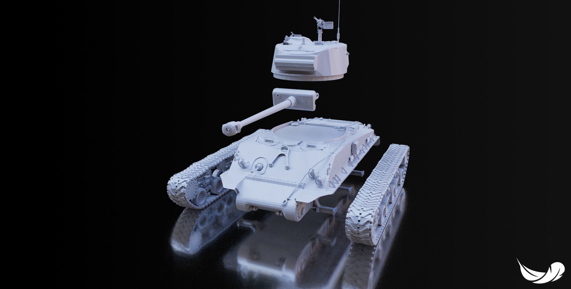 M4A3E8-SHERMAN TANK - 1-35 - 1-50 - 1-72 3D print model_2