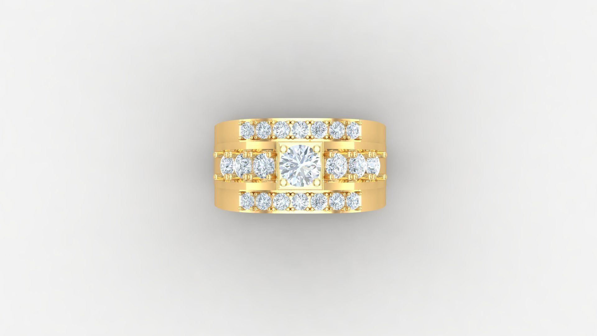 Diamond Man Ring Cad  MR  124 3D print model_4