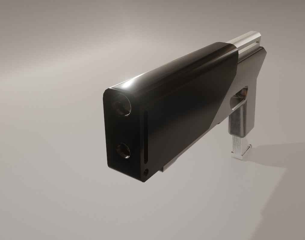 High tech pistol 3D model_1