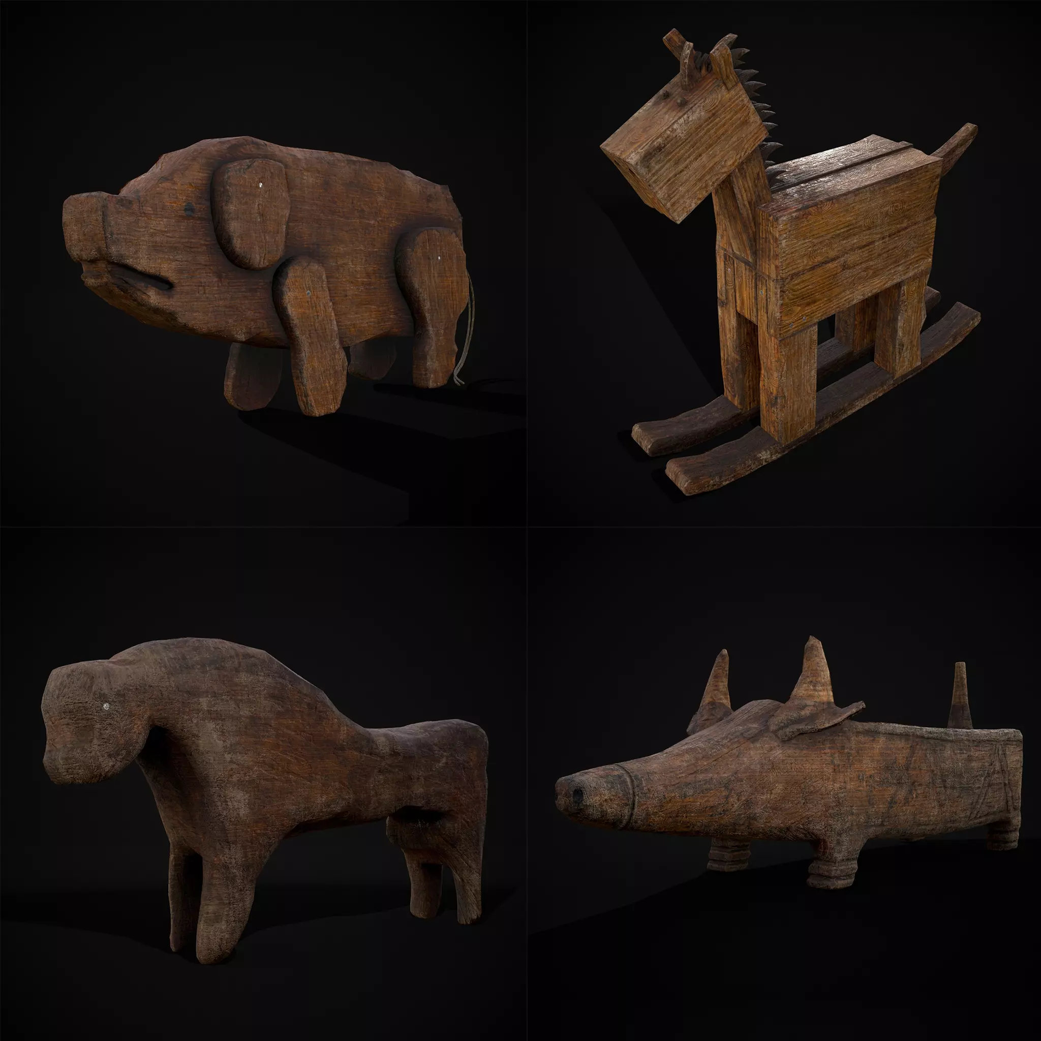 Medieval Toys Mix Three 3D Model Collection_0