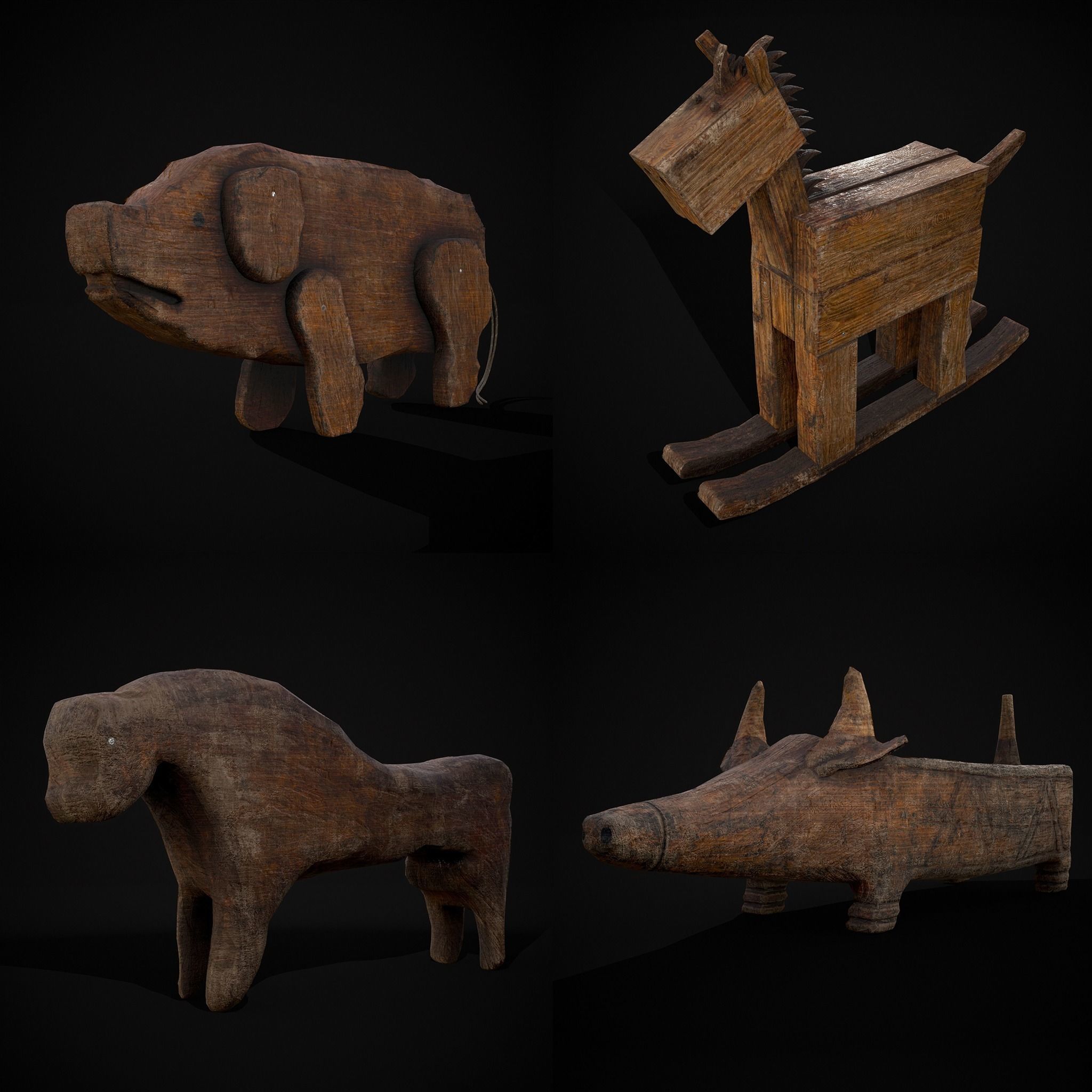 Medieval Toys Mix Three 3D Model Collection_11