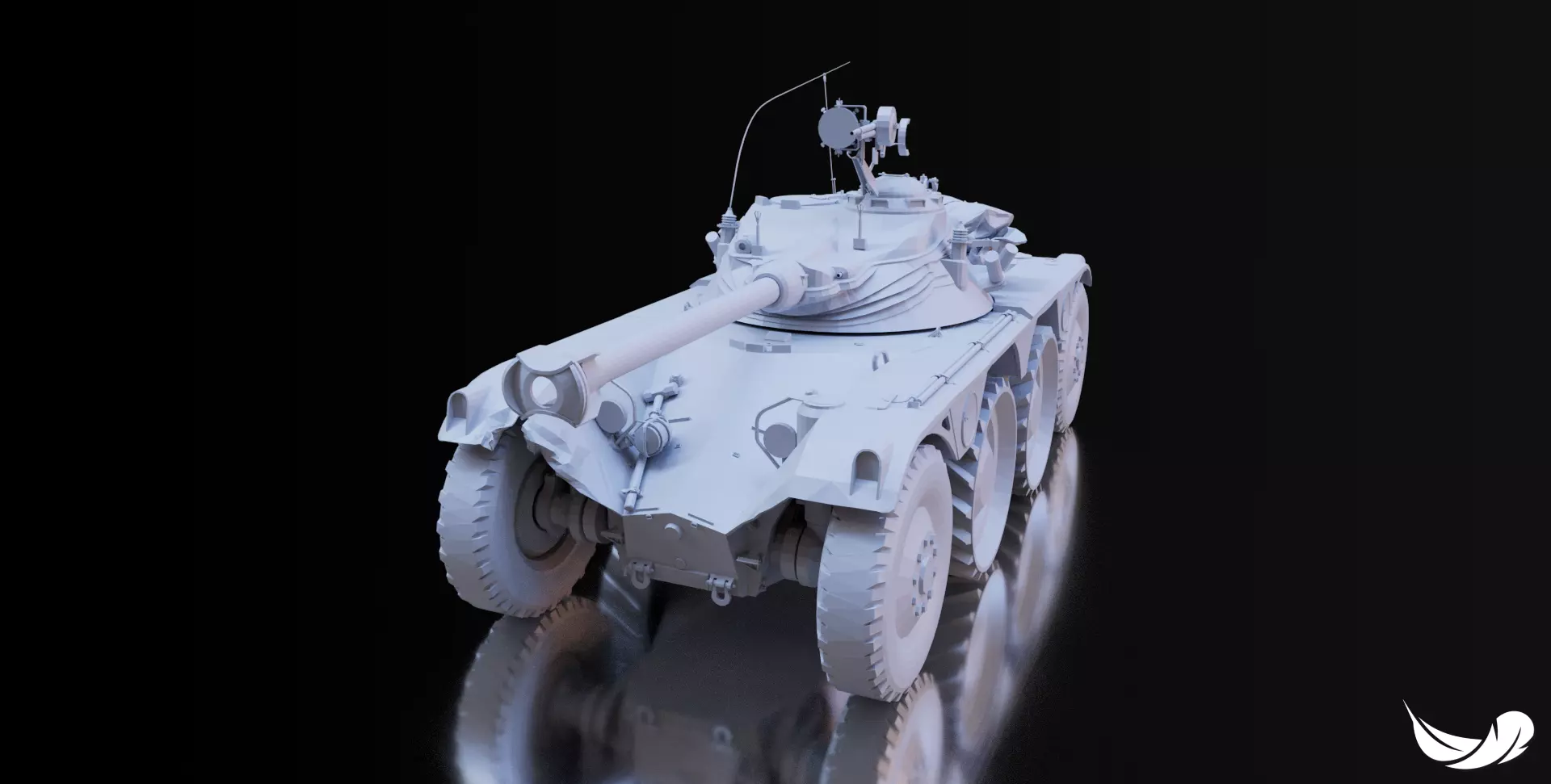 PANHARD-EBR-90 TANK - 1-35 - 1-50 - 1-72 3D print model_0