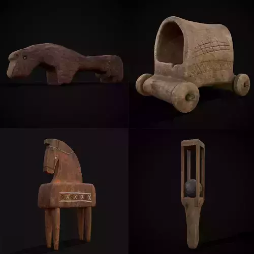 Medieval Toys Mix Four 3D Model Collection