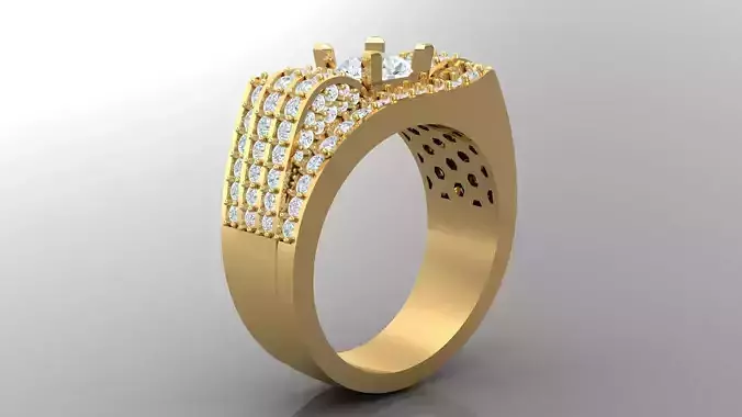 Diamond Man Ring Cad  MR  114 3D print model