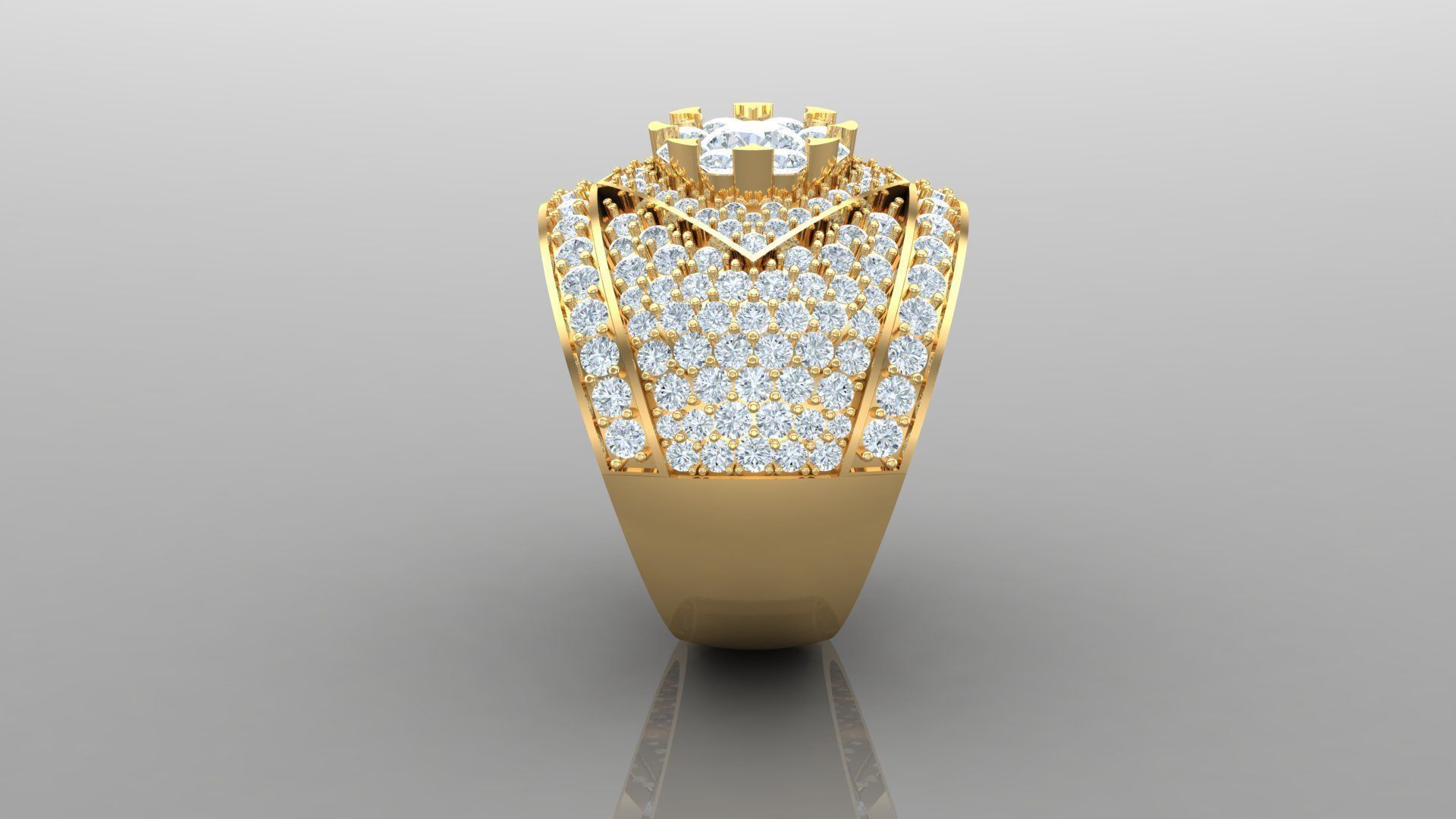 Diamond Man Ring Cad MR 112 3D print model_3