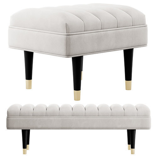 Bench Ottoman Margot by ichholtz 3D model 3