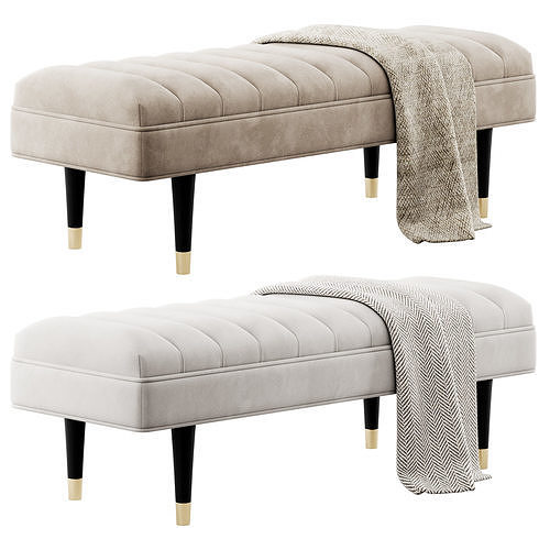 Bench Ottoman Margot by ichholtz 3D model 2