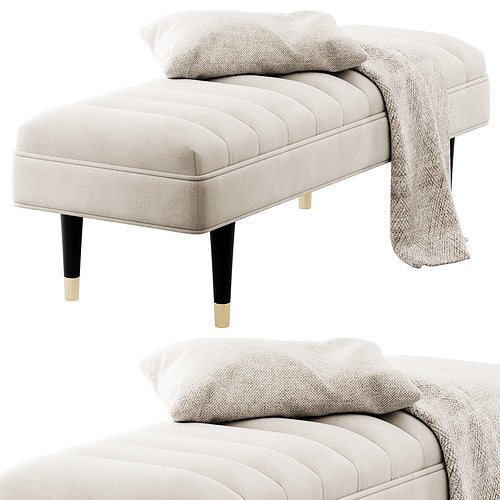 Bench Ottoman Margot by ichholtz 3D model 5