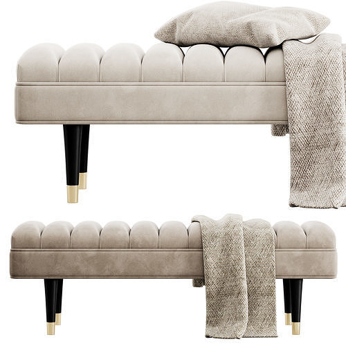 Bench Ottoman Margot by ichholtz 3D model 4