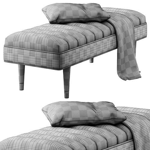 Bench Ottoman Margot by ichholtz 3D model 6