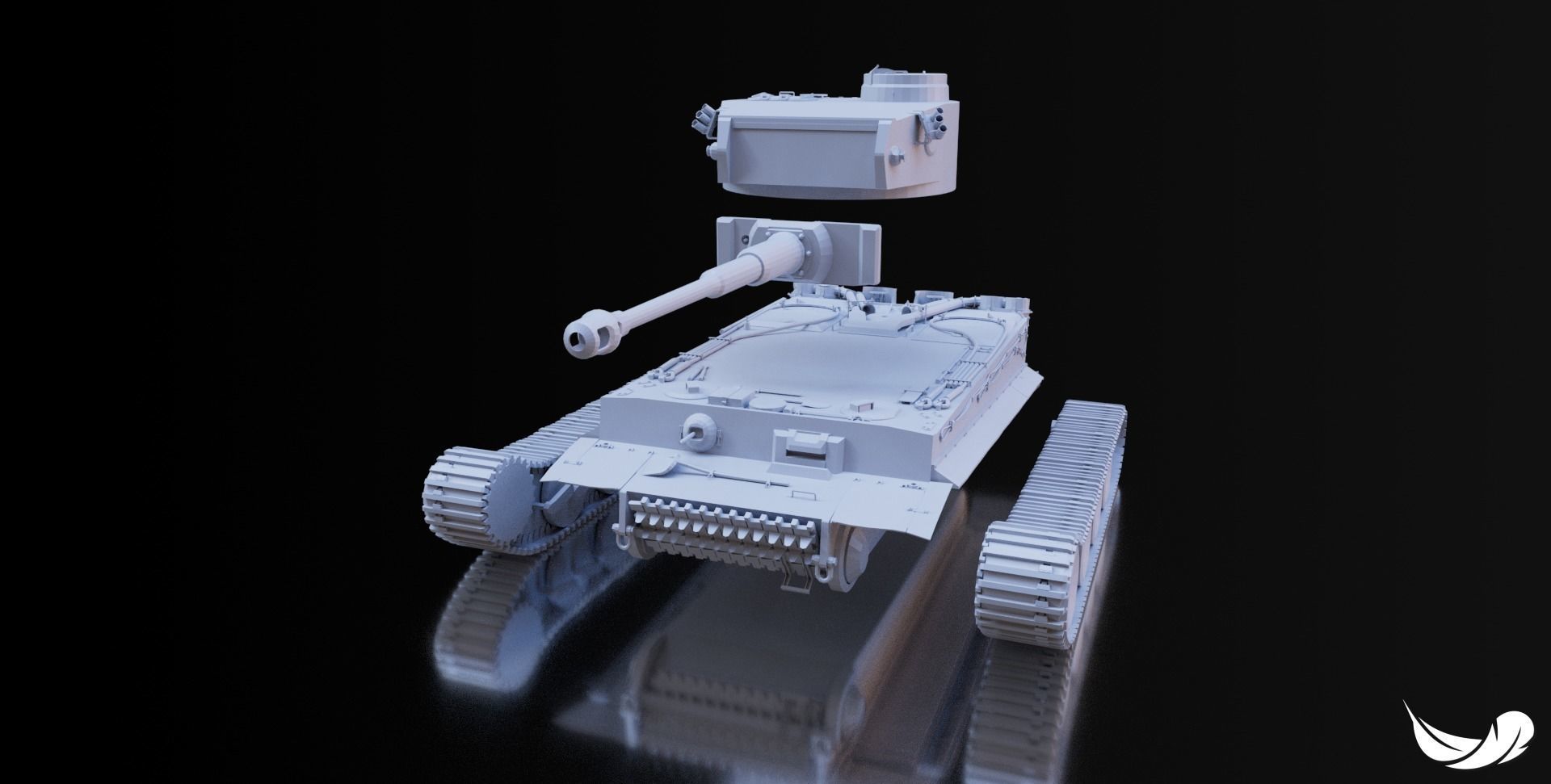 TIGER-1 TANK  - 1-35 - 1-50 - 1-72 3D print model_2