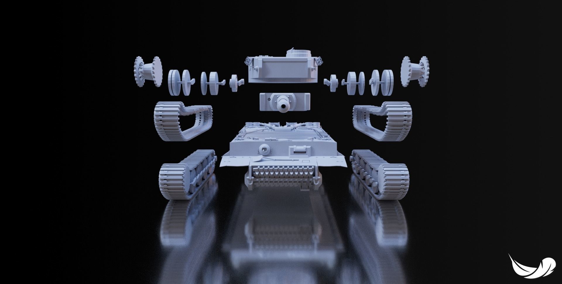 TIGER-1 TANK  - 1-35 - 1-50 - 1-72 3D print model_1