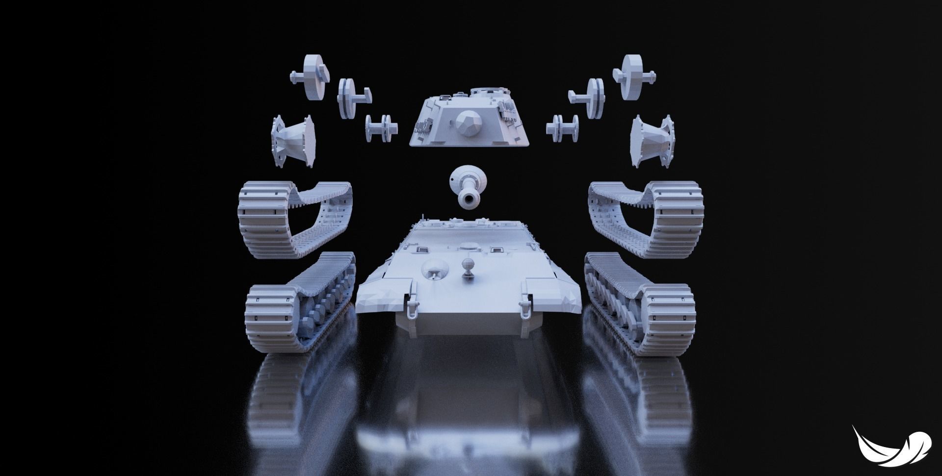 TIGER-2 TANK - 1-35 - 1-50 - 1-72 3D print model_1