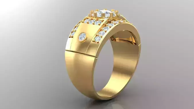 Diamond Man Ring Cad  MR  106 3D print model