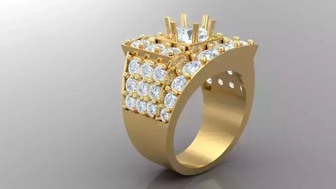 Diamond Man Ring Cad  MR  105 3D print model