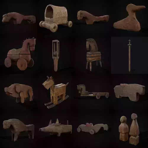 Medieval Toys Mix Five  3D Model Collection