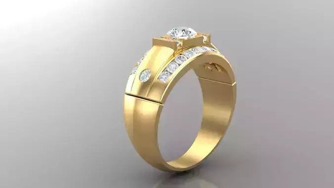 Diamond Man Ring Cad  MR  104 3D print model