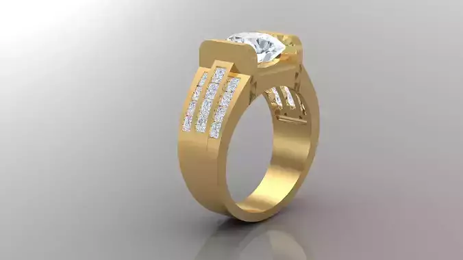 Diamond Man Ring Cad  MR  103 3D print model