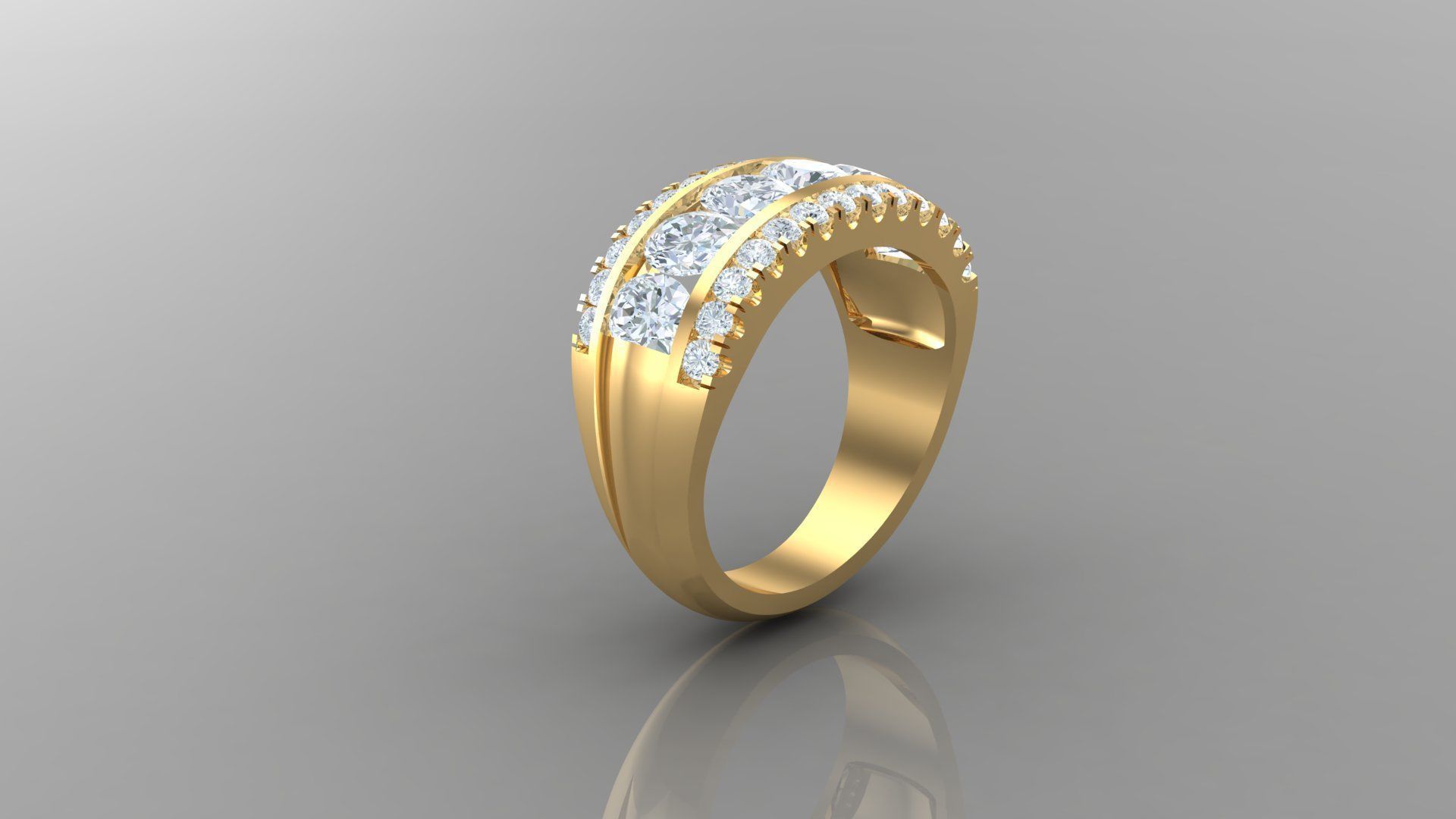 Diamond Man Ring Cad  MR  102 3D print model_1