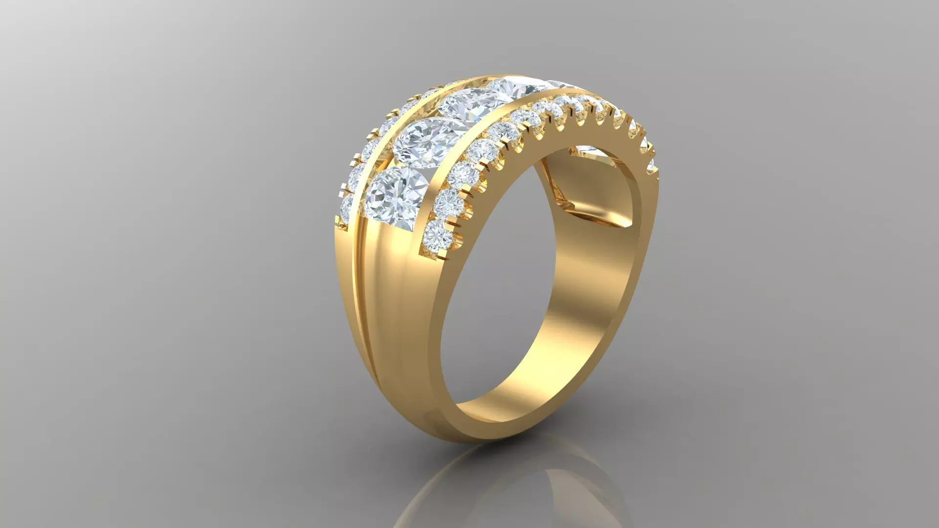 Diamond Man Ring Cad  MR  102 3D print model_0