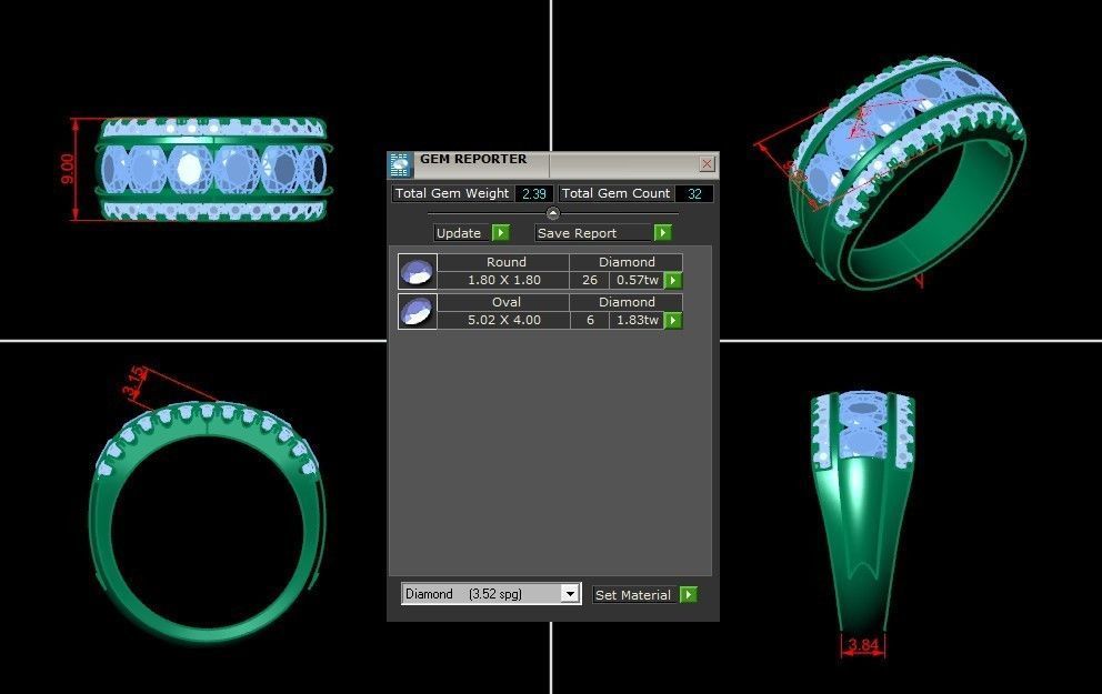 Diamond Man Ring Cad  MR  102 3D print model_6