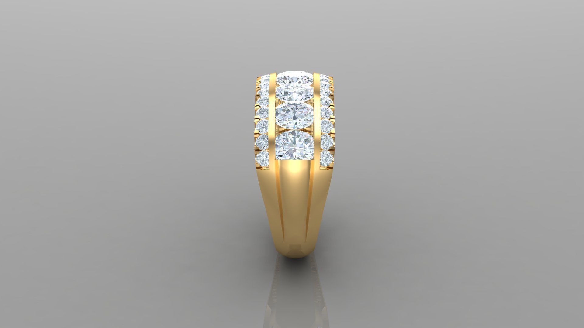 Diamond Man Ring Cad  MR  102 3D print model_3