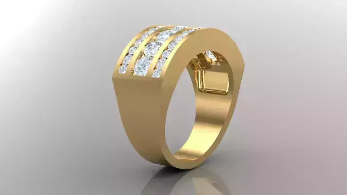 Diamond Man Ring Cad  MR  101 3D print model