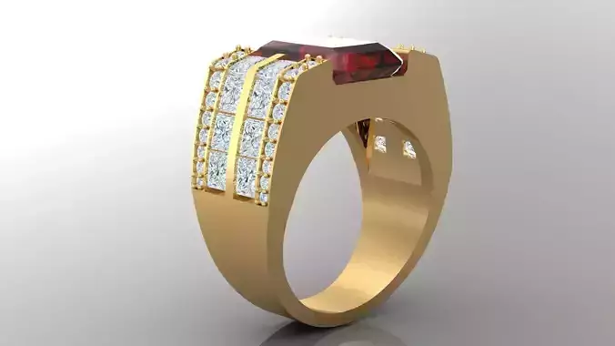 Diamond Man Ring Cad  MR  100 3D print model