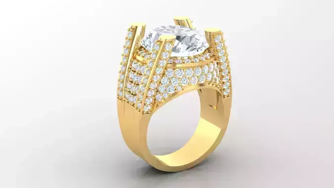 Diamond Man Ring Cad  MR  1 3D print model