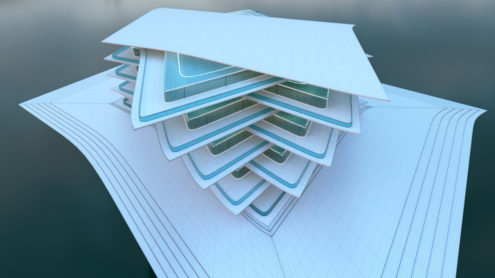 Futuristic Building Concept V2-03 3D model_18