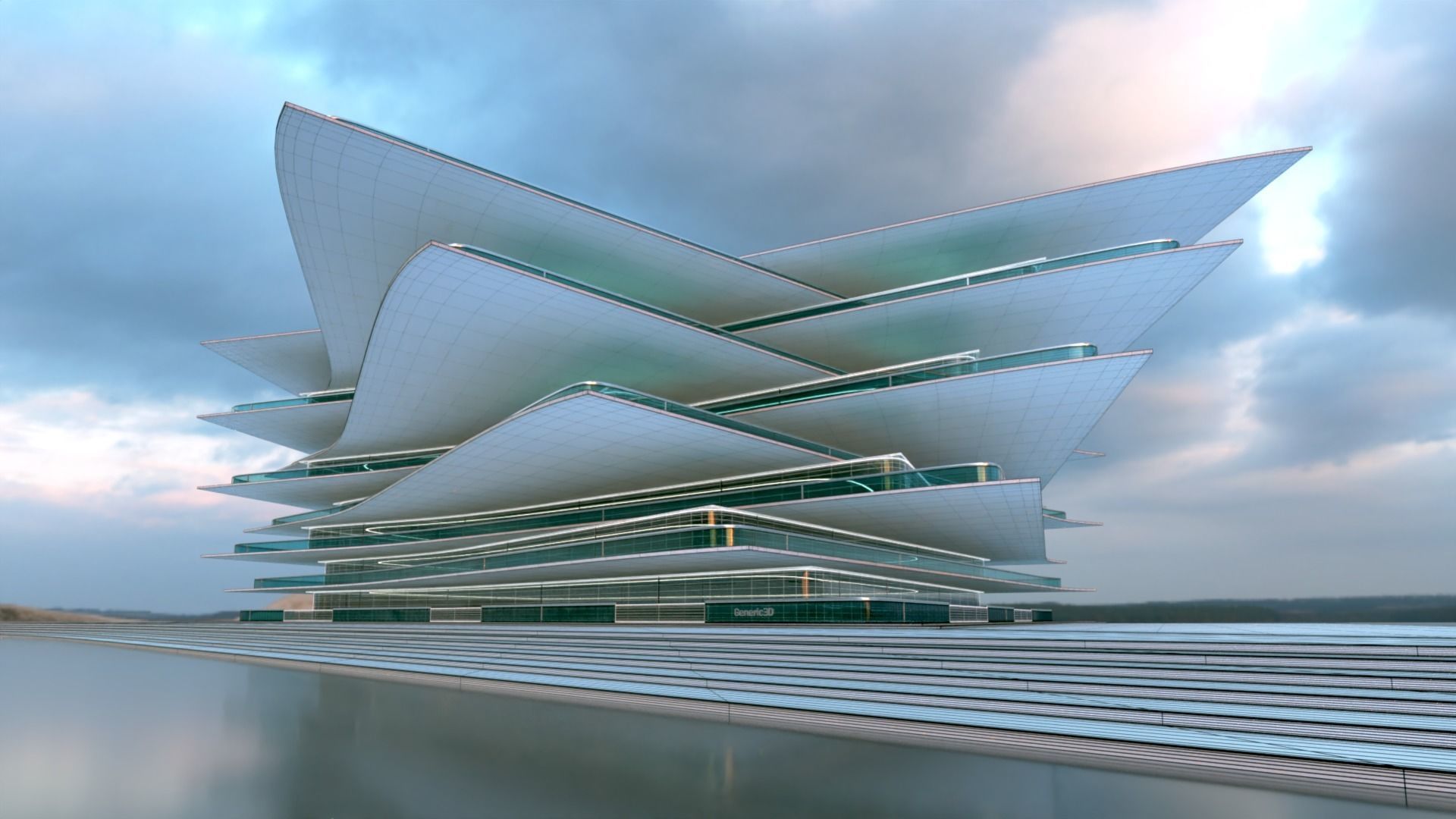 Futuristic Building Concept V2-03 3D model_16