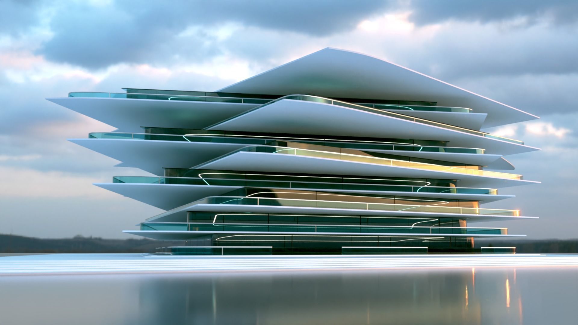 Futuristic Building Concept V2-03 3D model_14