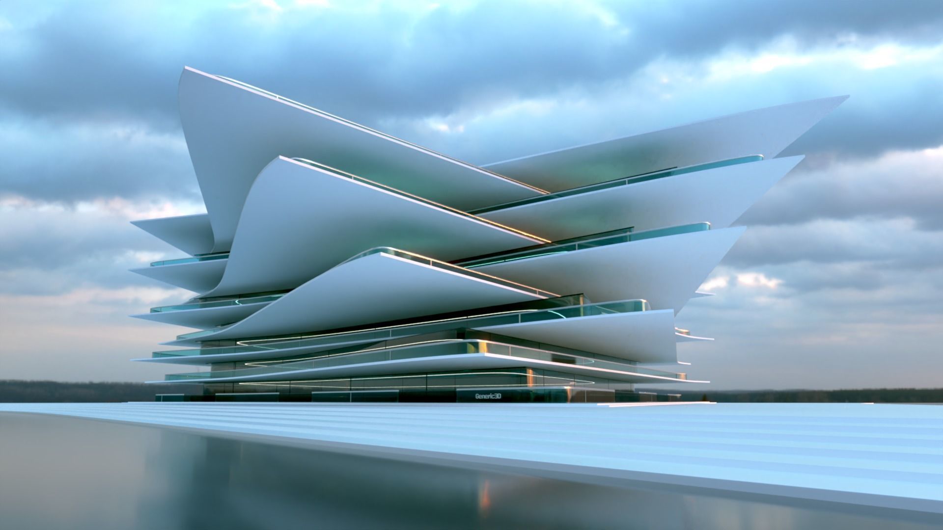 Futuristic Building Concept V2-03 3D model_10