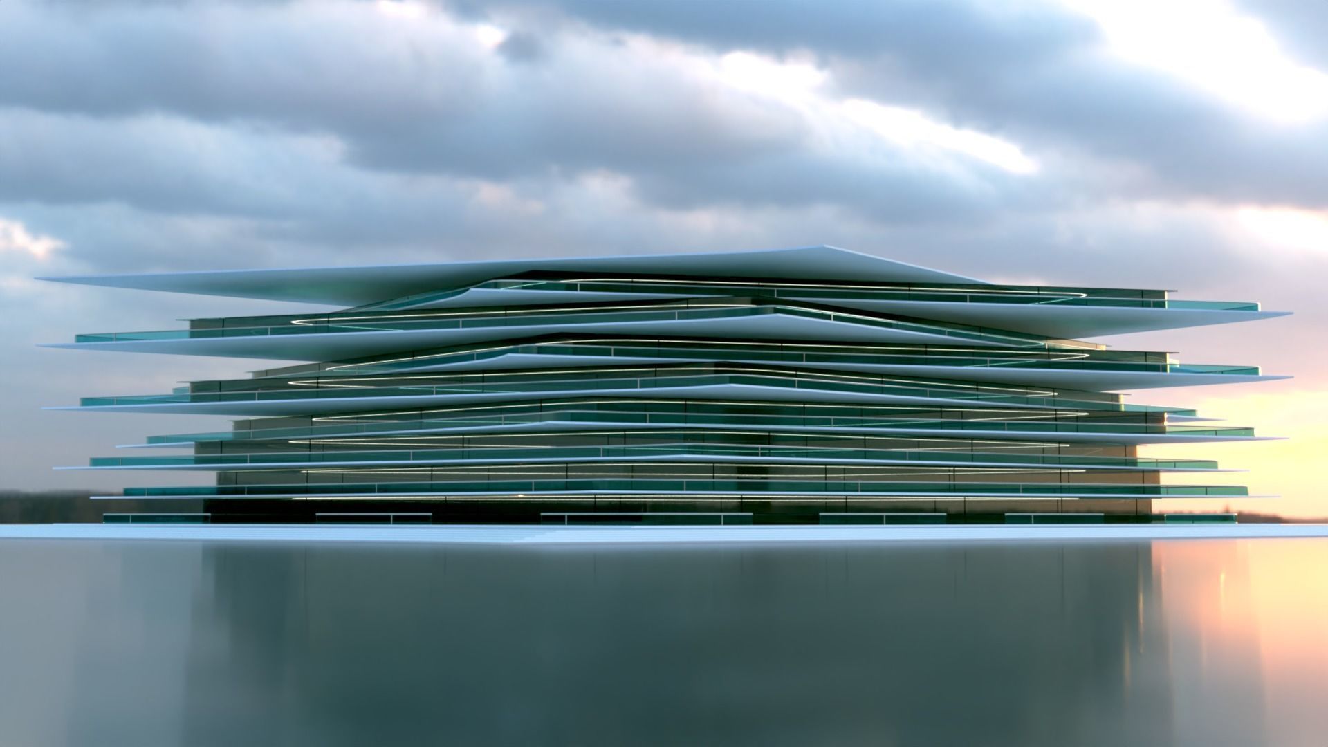 Futuristic Building Concept V2-03 3D model_8