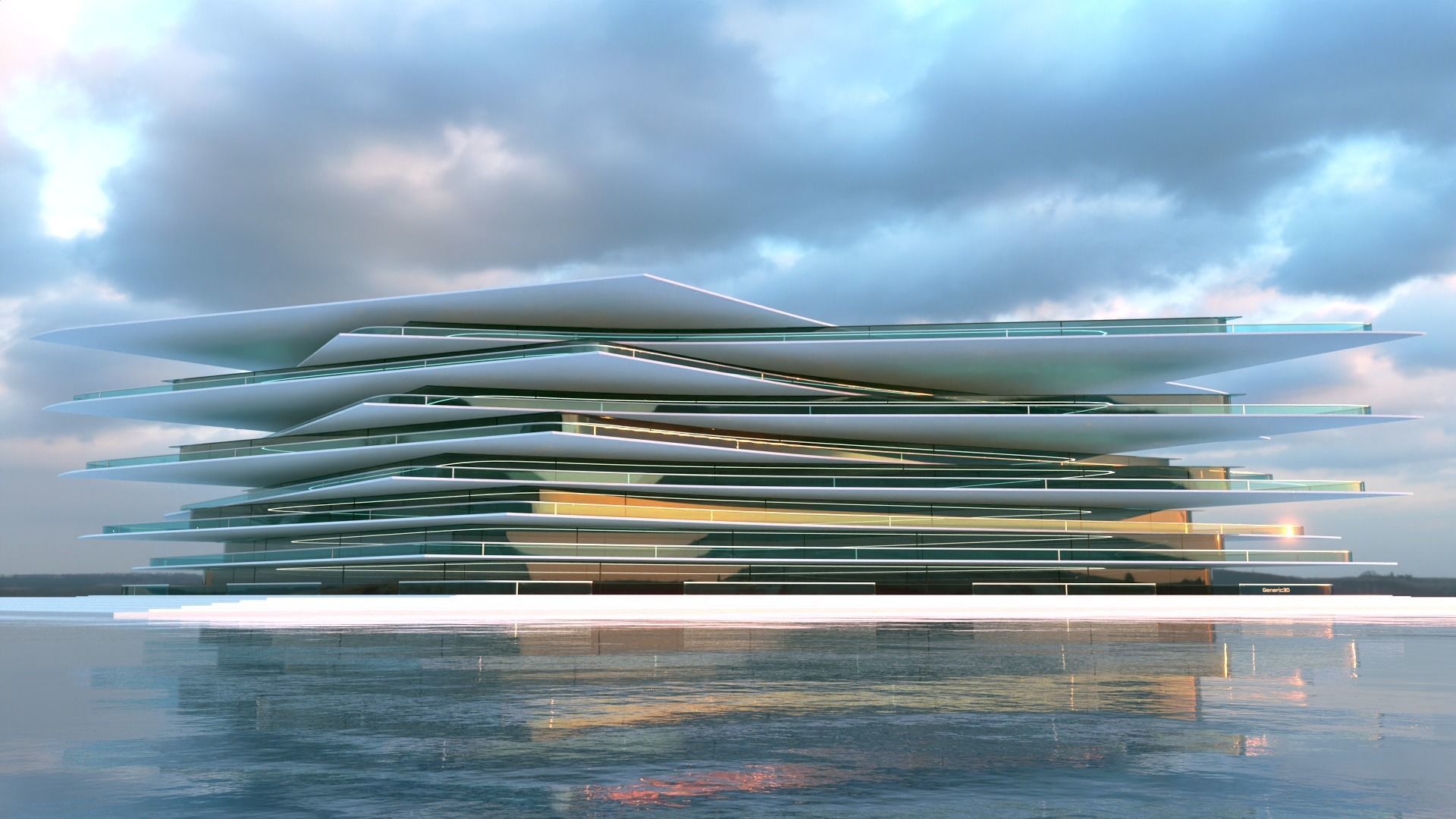 Futuristic Building Concept V2-03 3D model_1