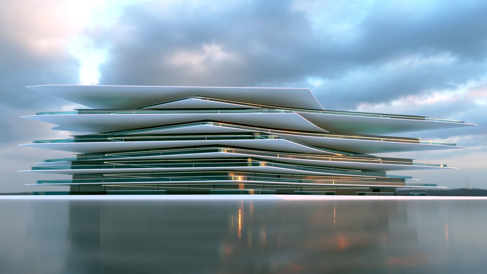 Futuristic Building Concept V2-03 3D model_2