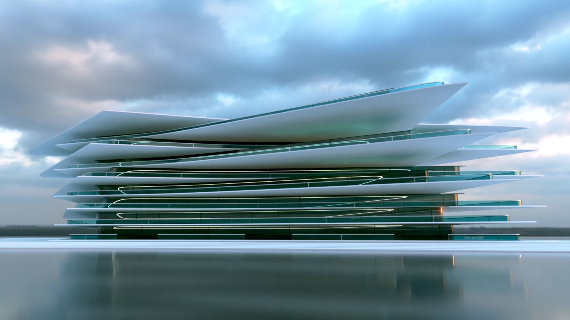 Futuristic Building Concept V2-03 3D model_4