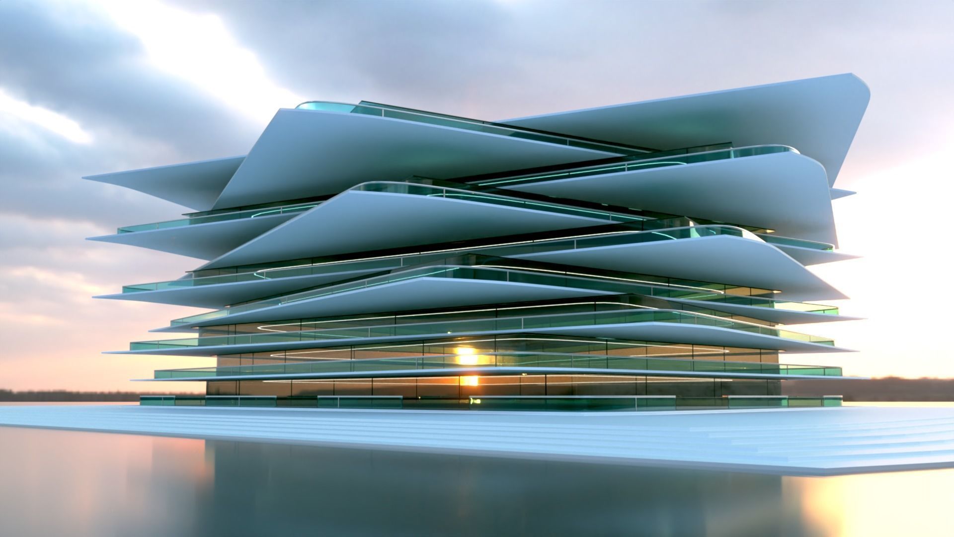 Futuristic Building Concept V2-03 3D model_13