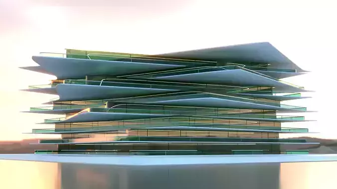 Futuristic Building Concept V2-03 3D model Futuristic Building Concept V2-03 3D model