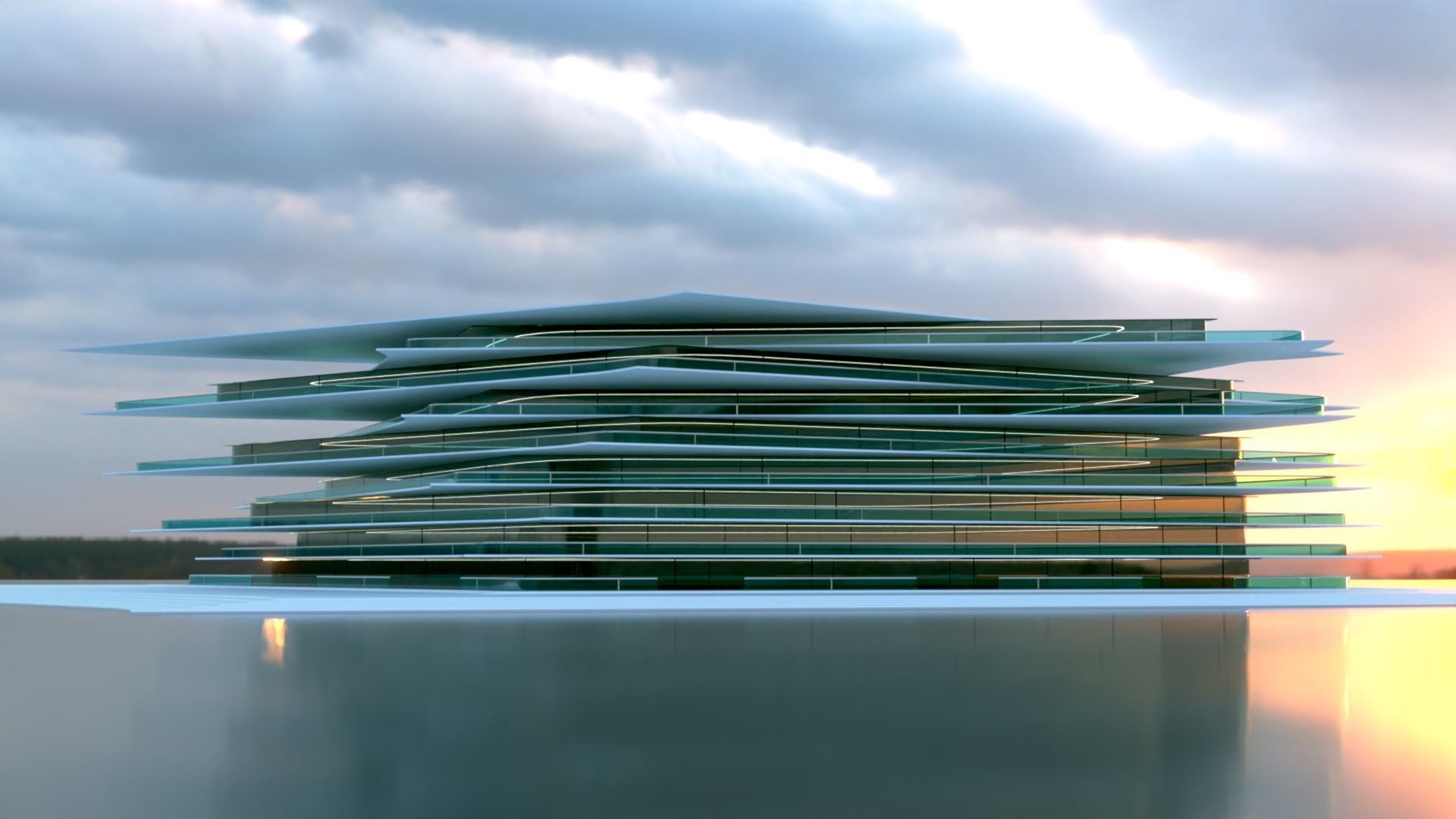 Futuristic Building Concept V2-03 3D model_9