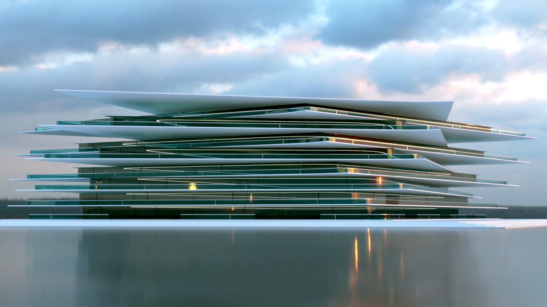 Futuristic Building Concept V2-03 3D model_7