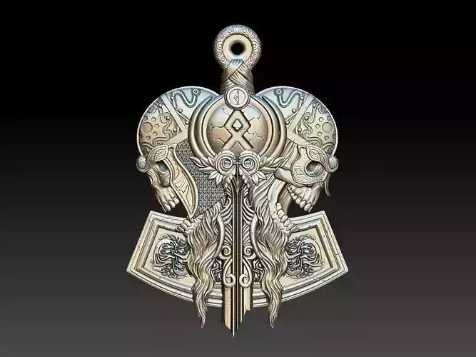 HM Kelt Viking Keychain 03 3D print model