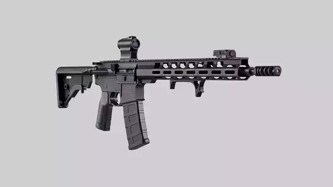 AR-15 Rifle Low-poly 3D model