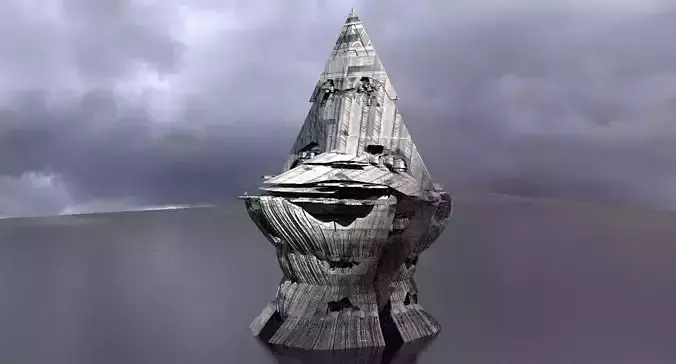 Alien Moss Ruins Tower 1  3D model